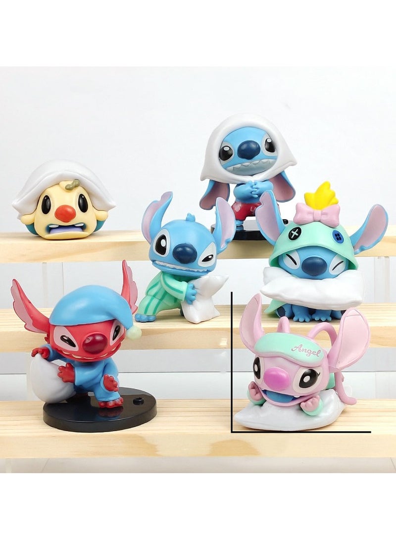 HALAMODO Mystery Box! 6-Piece Stitch's Pillow Battle Style Blind Box，PVC Figure Desk Decor，Birthday Gift For Boys And Girls, Unveil the Mysterious Surprise - Image 3