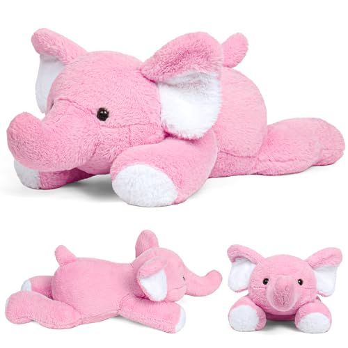 JellyMallow 5lbs 24 in Elephant Weighted Stuffed Animals Weighted Stuffed AnimalPlushies Gifts for Kids and AdultsPink - Image 1