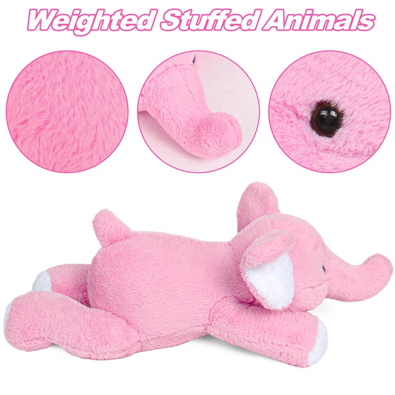 JellyMallow 5lbs 24 in Elephant Weighted Stuffed Animals Weighted Stuffed AnimalPlushies Gifts for Kids and AdultsPink - Image 3