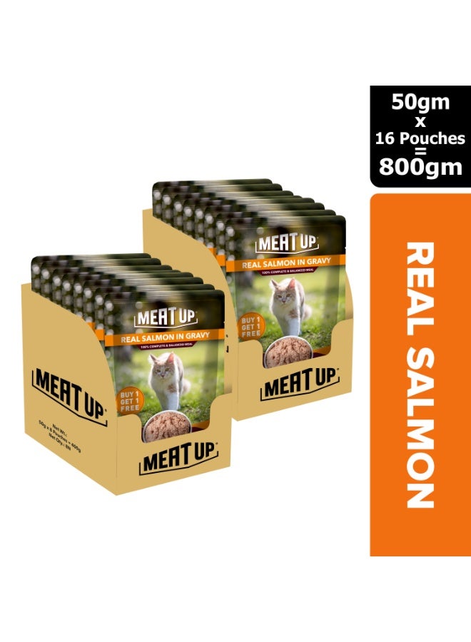 Meat Up Cat Wet Food Salmon Fish in Gravy - Image 1