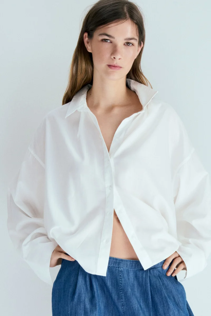 اتش اند ام قميص بقصّة واسعة