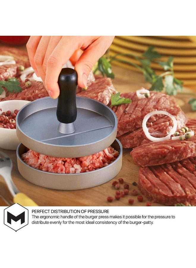 Burger Press, Round Shape - Cooking Tools for Making Hamburgers, Patties, and Pressing Meat, Kitchen and Restaurant Cooking Tool - Non-Stick - Made of Food-Grade Aluminum  - Image 1
