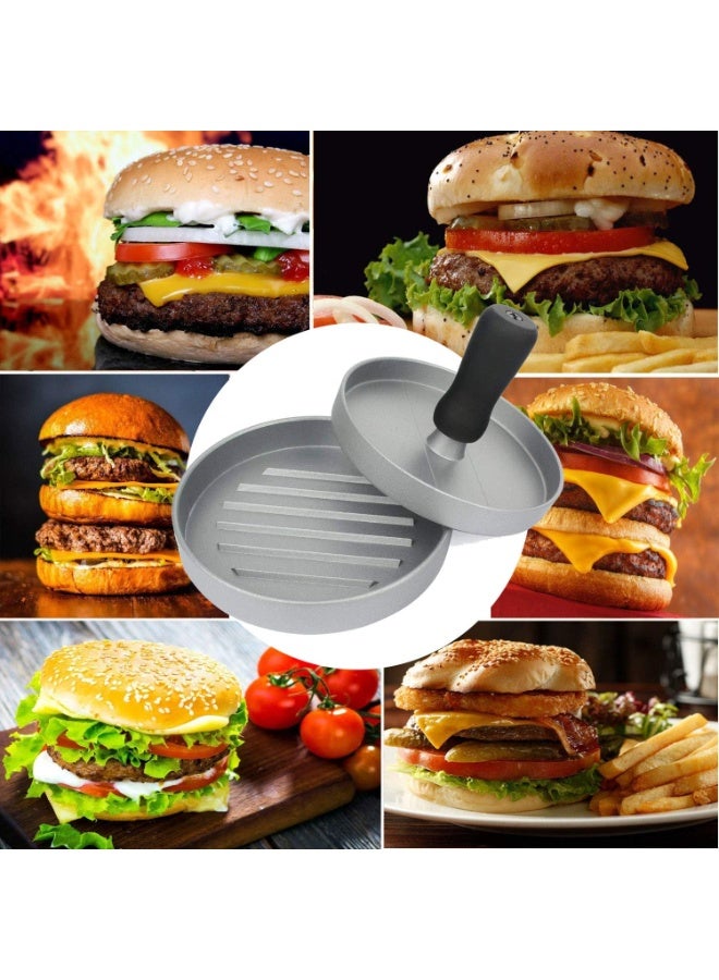 Burger Press, Round Shape - Cooking Tools for Making Hamburgers, Patties, and Pressing Meat, Kitchen and Restaurant Cooking Tool - Non-Stick - Made of Food-Grade Aluminum  - Image 2