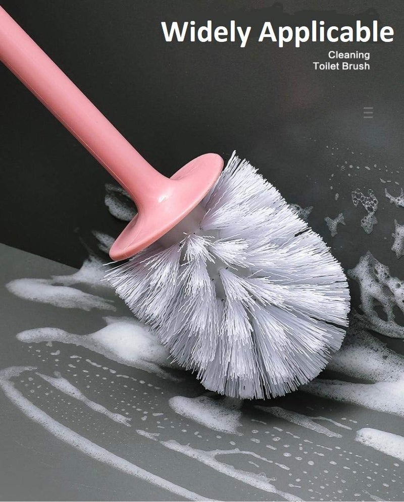Home-Cloud Silicone Toilet Brush | Wall Mounted Toilet Cleaning Brushes |Brushes For Bathroom Cleaning Japanese Modern With Soft Bristle Can Also Be Wall Hanged.With Holder (Pink) - Image 4