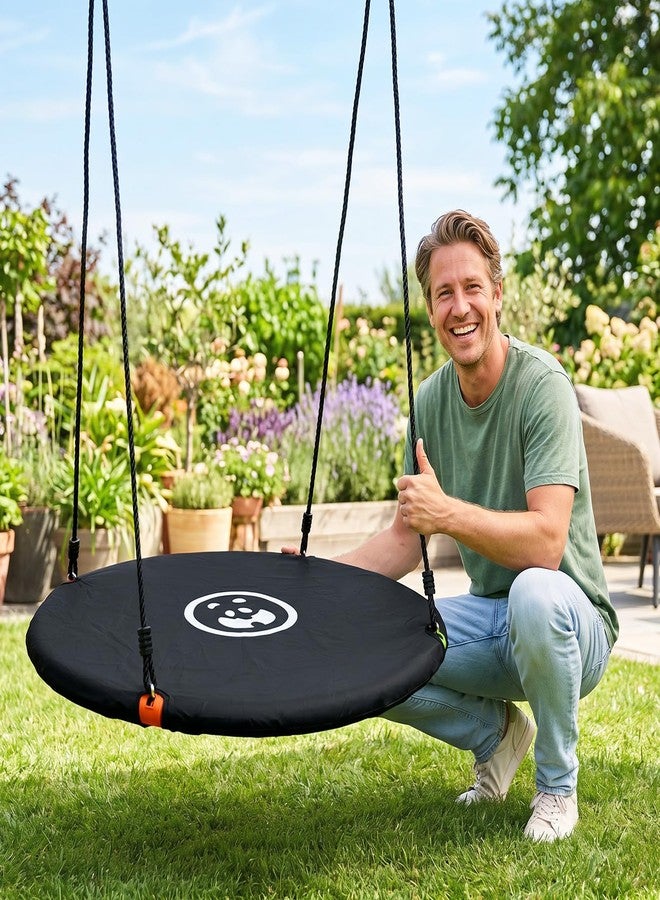 غطاء حماية مقعد أرجوحة HeyZoo Saucer Tree، مقاس 40 بوصة، غطاء أرجوحة دائرية خارجية، أسود - Image 4