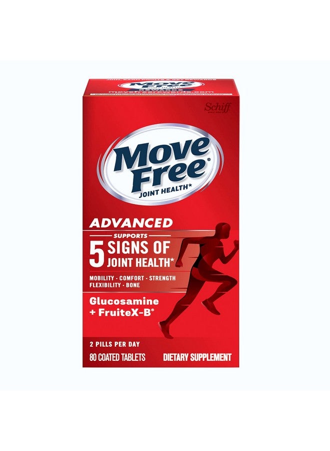 Move Free Advanced Glucosamine Chondroitin + Calcium Fructoborate Joint Support Supplement, Supports Mobility Comfort Strength Flexibility & Bone - 80 Tablets (40 servings)* - Image 1