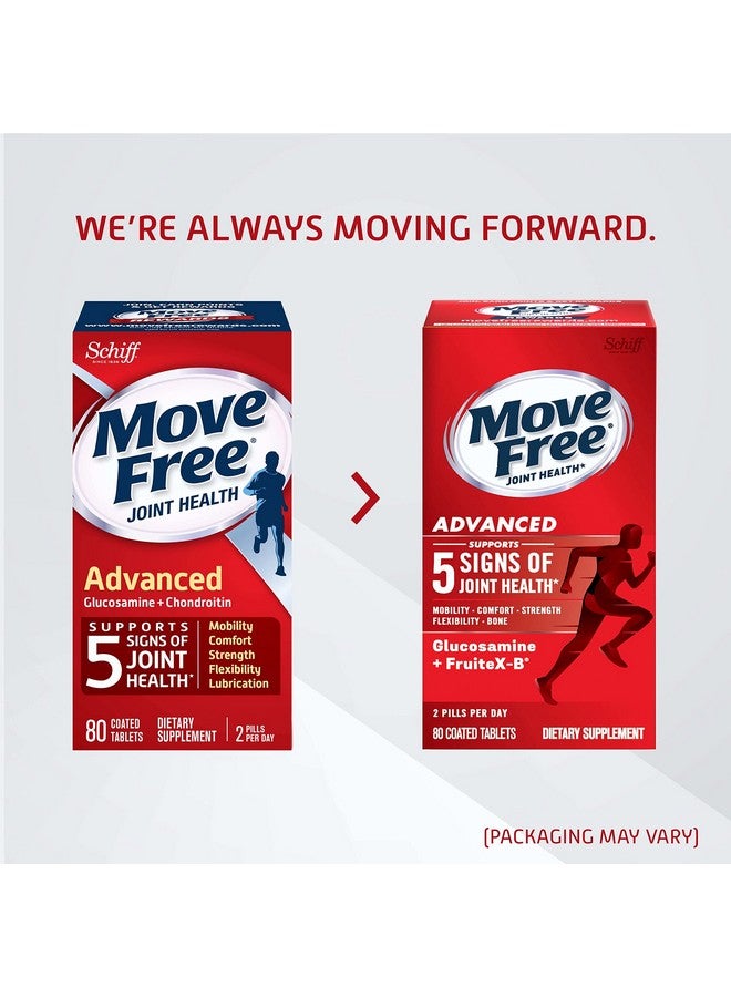 Move Free Advanced Glucosamine Chondroitin + Calcium Fructoborate Joint Support Supplement, Supports Mobility Comfort Strength Flexibility & Bone - 80 Tablets (40 servings)* - Image 5