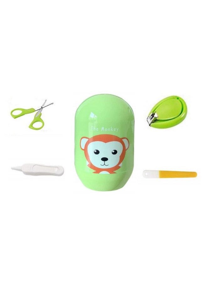 Tinny Tots - Baby Soft Silicone Giraffe Teether With Multi Functional Medicine Dropper And Baby Essential Nail Kit Combo Set(Monkey) - Image 1