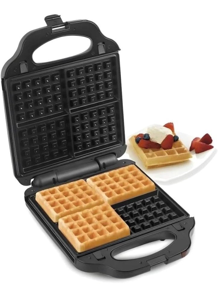 Jamaky Italy صانعة الوافل الجامبو الكهربائية من جاماكي، ٢٨٠٠ واط، ٤ قطع، لوحة ألومنيوم غير لاصقة، تحكم تلقائي في درجة الحرارة، لون أسود، JMK2032B - Image 2