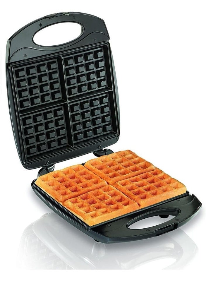Jamaky Italy صانعة الوافل الجامبو الكهربائية من جاماكي، ٢٨٠٠ واط، ٤ قطع، لوحة ألومنيوم غير لاصقة، تحكم تلقائي في درجة الحرارة، لون أسود، JMK2032B - Image 4