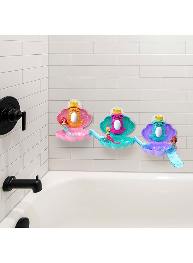 Disney Princess Mermaid Bath Surprise Small Dolls & Accessories In Shell Playsets With Slides, Inspired By Disney Movies - Image 3