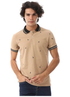 Andora Pique Short Sleeves Polo Shirt _ Beige & Black  - Image 2