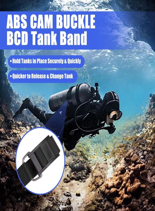 JUSTOOP Scuba Diving BCD Tank Band, Adjustable and Durable Dive Tank Strap with Cam Buckles and Non-Slip Pads for Underwater Diving, 2 Pack - Image 2