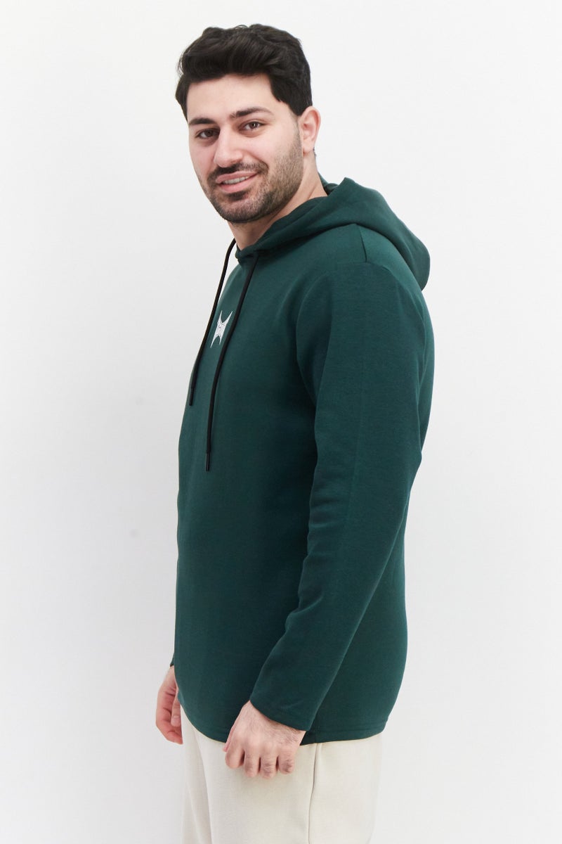 TapouT Men Sportswear Fit Outdoor Hooded Sweatshirt, Green  - Image 2