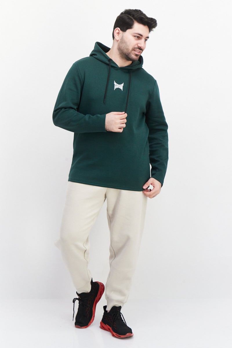 TapouT Men Sportswear Fit Outdoor Hooded Sweatshirt, Green - Image 2