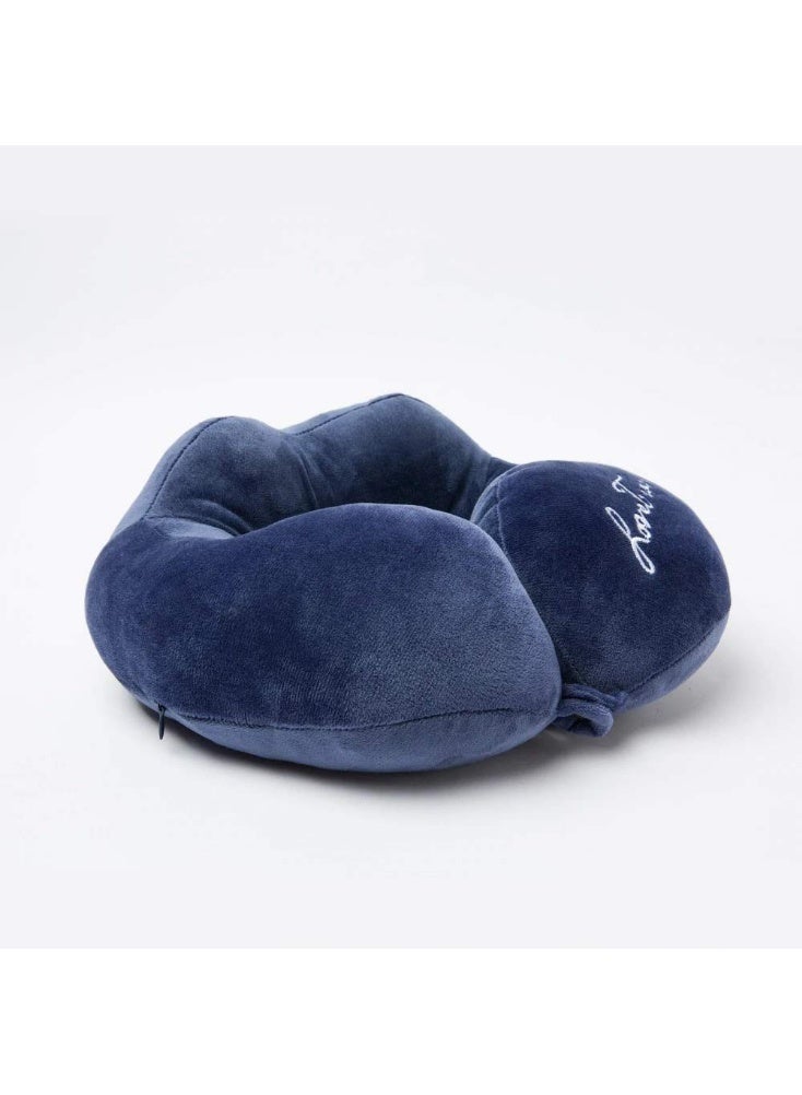 LOKIPA Travel Premium Pillow,Velvet Travel Head, Neck Adjustable Providing 360-Degree Chin Support Head Rest Pillow (Blue) - Image 2