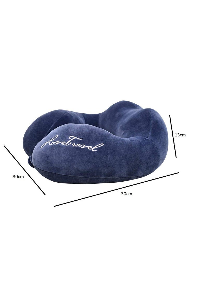 LOKIPA Travel Premium Pillow,Velvet Travel Head, Neck Adjustable Providing 360-Degree Chin Support Head Rest Pillow (Blue) - Image 4