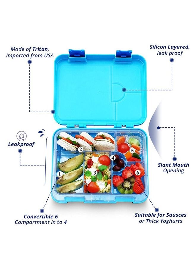 Eazy Kids Bento Boxes wt Insulated Lunch Bag Combo- Dino Blue  - Image 4