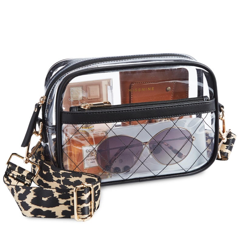 Missnine Clear Bag for Stadium Events Quilted Clear Purse for Women Stadium Approved PVC Crossbody Concert Bag - Image 1