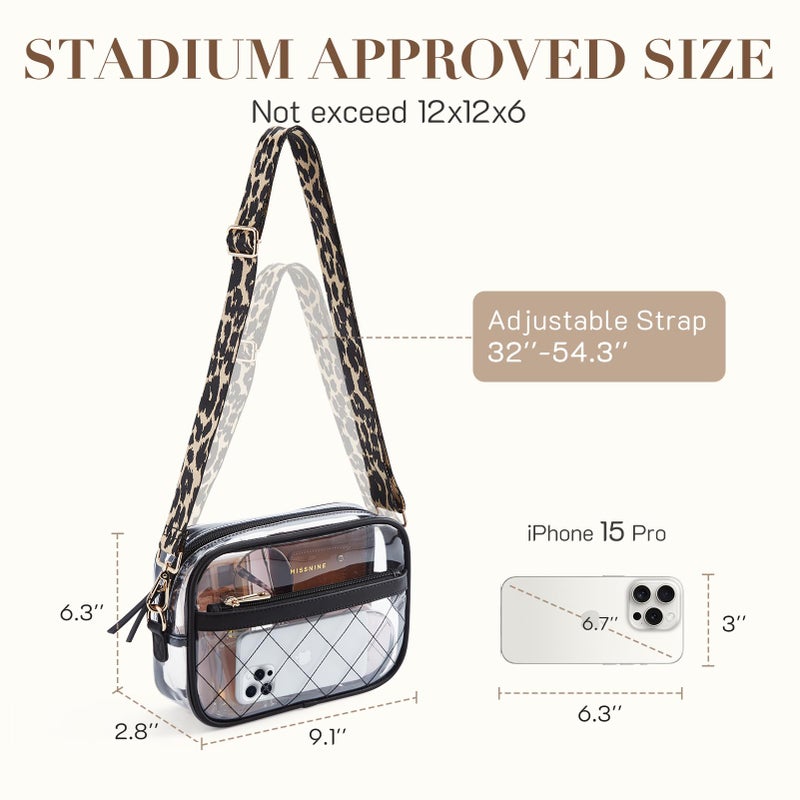 Missnine Clear Bag for Stadium Events Quilted Clear Purse for Women Stadium Approved PVC Crossbody Concert Bag - Image 2