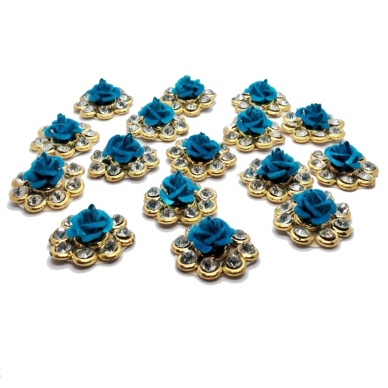 Flowr Designer 29 cm Diameter Embroidery Neck sew on Applique Patches Decorative Patches for Clothes Jackets Blouse Saree Decoration 12 Pieces - Image 3