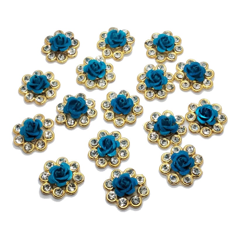 Flowr Designer 29 cm Diameter Embroidery Neck sew on Applique Patches Decorative Patches for Clothes Jackets Blouse Saree Decoration 12 Pieces - Image 1