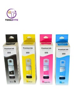 103 printer ink for EPSON for EcoTank ink Combo Set Full-Pack of 4 (Black Cyan Magenta Yellow) for L1110‎ L3110 L3111 L3150 L3151‎ L3156 L3160 L5190‎ compatible