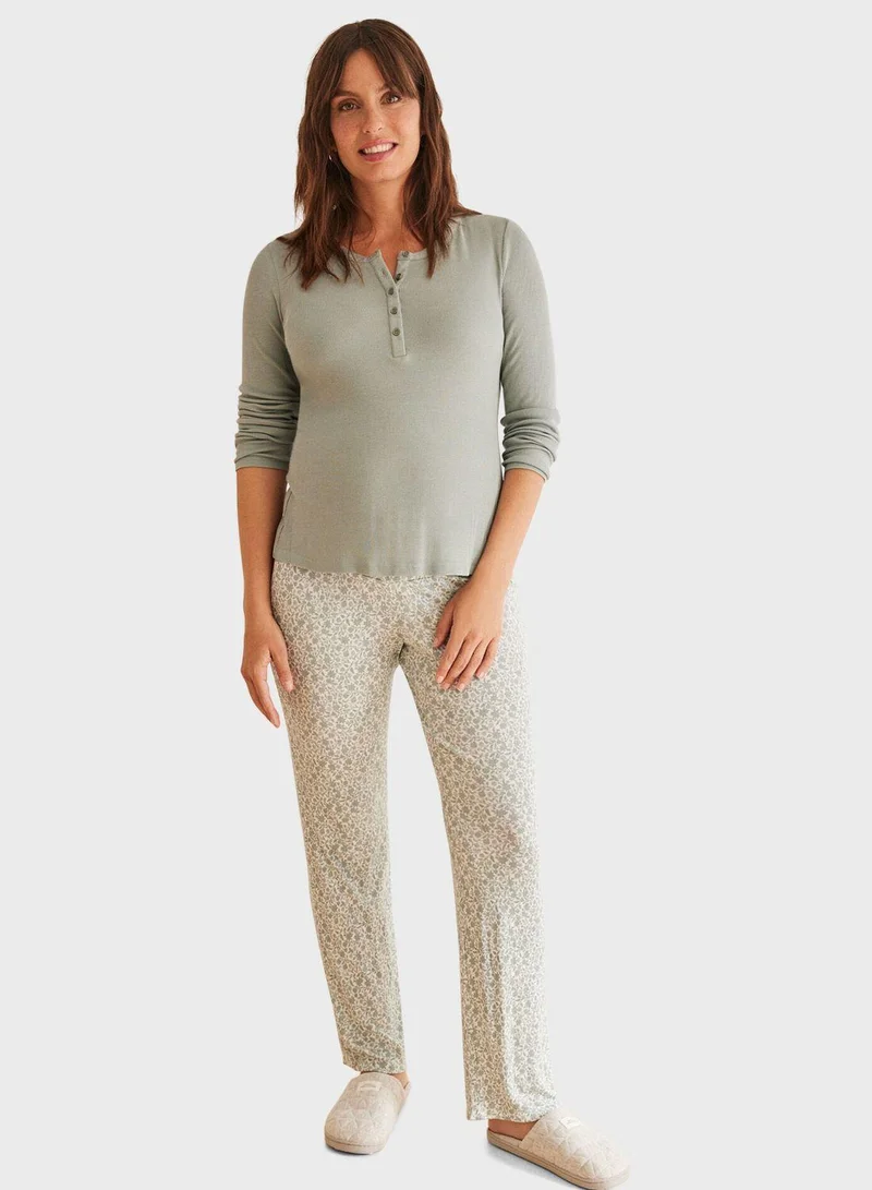 women'secret Floral Printed Pyjama Set