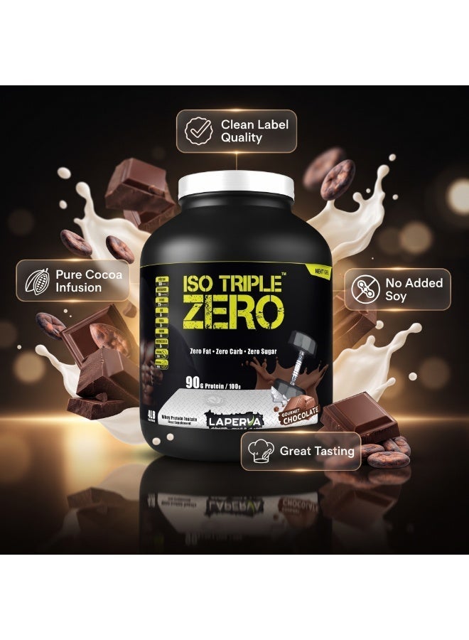 Laperva Iso Triple Zero Whey Protein Isolate, Gourmet Chocolate, 4 LB - Image 3