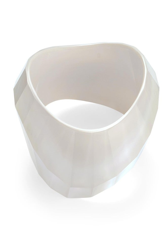 WOWORAMA Chunky Resin Acrylic Bracelet for Women Glitter White Chunky Bangle Bracelets Statement Acetate Resin Bangles Large Irregular Plastic Bracelet - Image 1