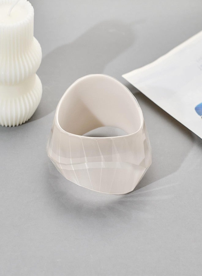 WOWORAMA Chunky Resin Acrylic Bracelet for Women Glitter White Chunky Bangle Bracelets Statement Acetate Resin Bangles Large Irregular Plastic Bracelet - Image 2