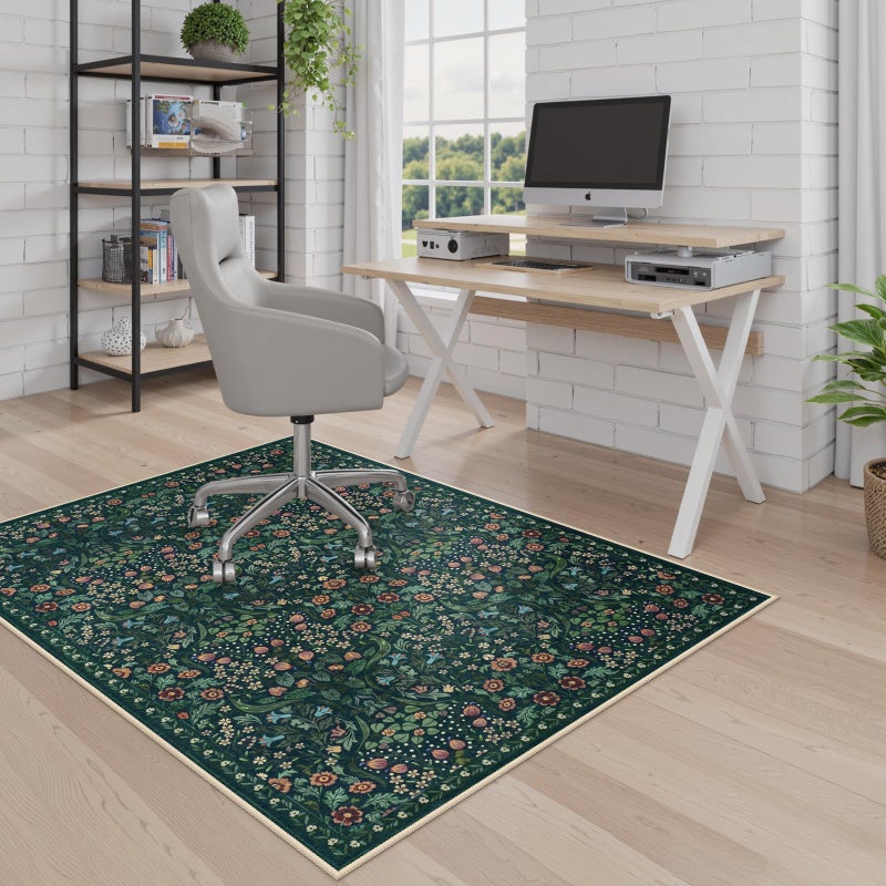 Anidaroel Floral Office Chair Mat for Hardwood Floor 36x48 Desk Chair Mat for Hard Floors Under Desk Rug for Rolling Chair AntiSlip Computer Chair Mat Low Pile Carpet Protector Mat - Image 2