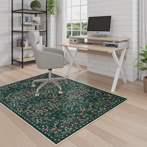 Anidaroel Floral Office Chair Mat for Hardwood Floor 36x48 Desk Chair Mat for Hard Floors Under Desk Rug for Rolling Chair AntiSlip Computer Chair Mat Low Pile Carpet Protector Mat - Image 1