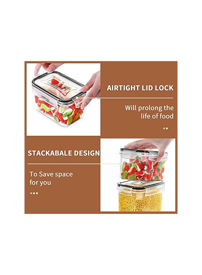Zaboon Food Storage Containers 7 Pieces Bpa Free Plastic Cereal Containers With Easy Lock Lids For Kitchen Pantry Organization And Storage Include 24 Labels 16Pc - Image 3