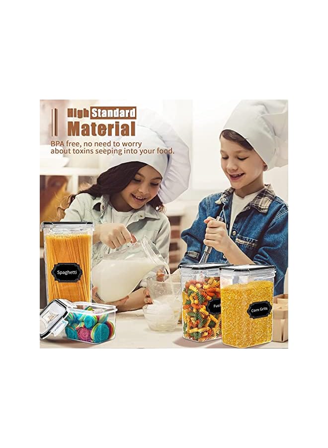 Zaboon Food Storage Containers 7 Pieces Bpa Free Plastic Cereal Containers With Easy Lock Lids For Kitchen Pantry Organization And Storage Include 24 Labels 16Pc - Image 4