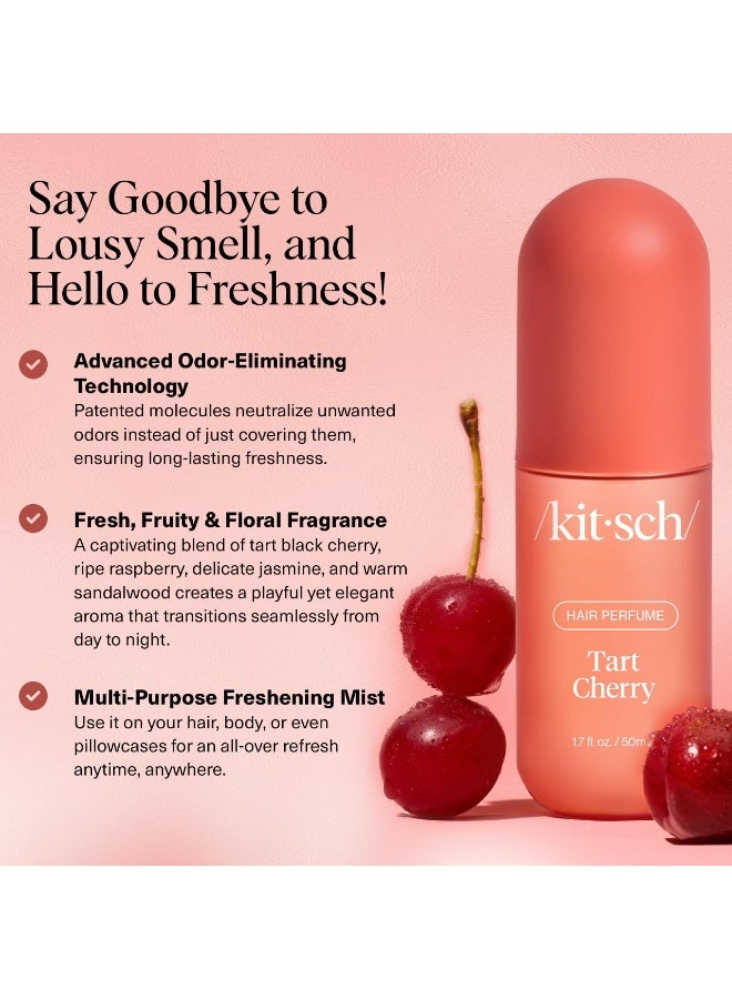 Kitsch Kitsch Tart Cherry Hair Perfume For Women - Clean, Deodorizing, and Patented Odor-Eliminating Technology, Body Mist - Freshen Hair, Body & Pillows - Black Cherry, Raspberry, Jasmine, Sandalwood - 50ml  - Image 2