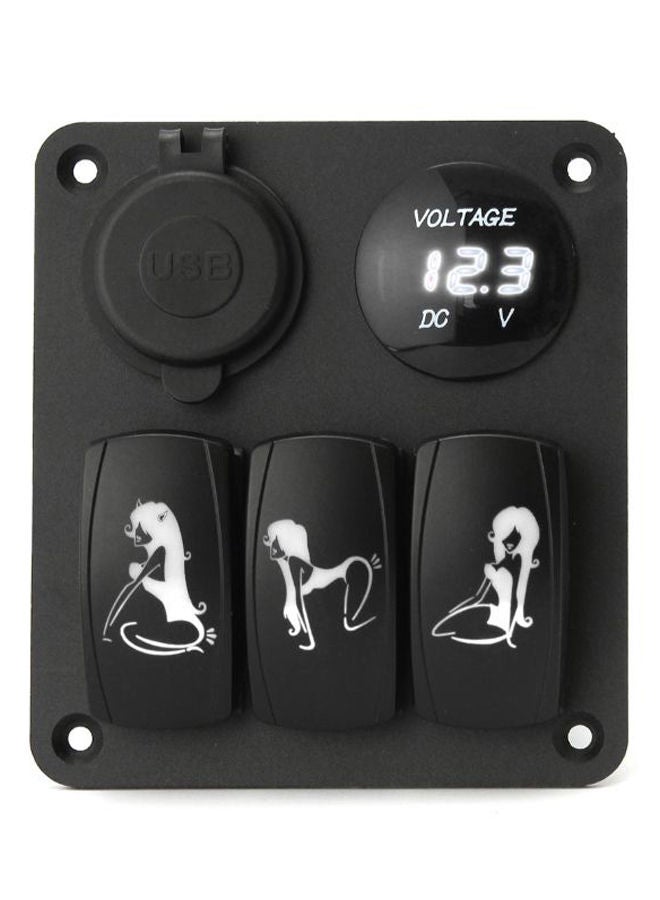 NIBEMINENT Dual USB 3 Gang LED Rocker