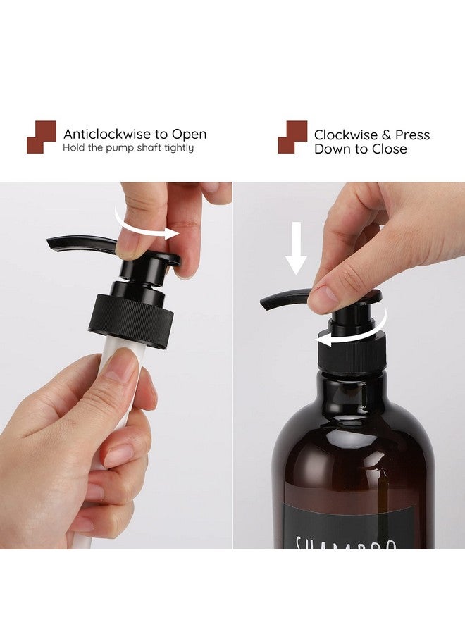 سيج بيوتي زجاجة شامبو Segbeauty سعة 32 أونصة، زجاجة شامبو وبلسم فارغة مع مضخة، 3 زجاجات موزع شامبو سعة 1 لتر لصابون الجسم، موزع ضغط بلاستيكي بني اللون قابل لإعادة التعبئة - Image 3