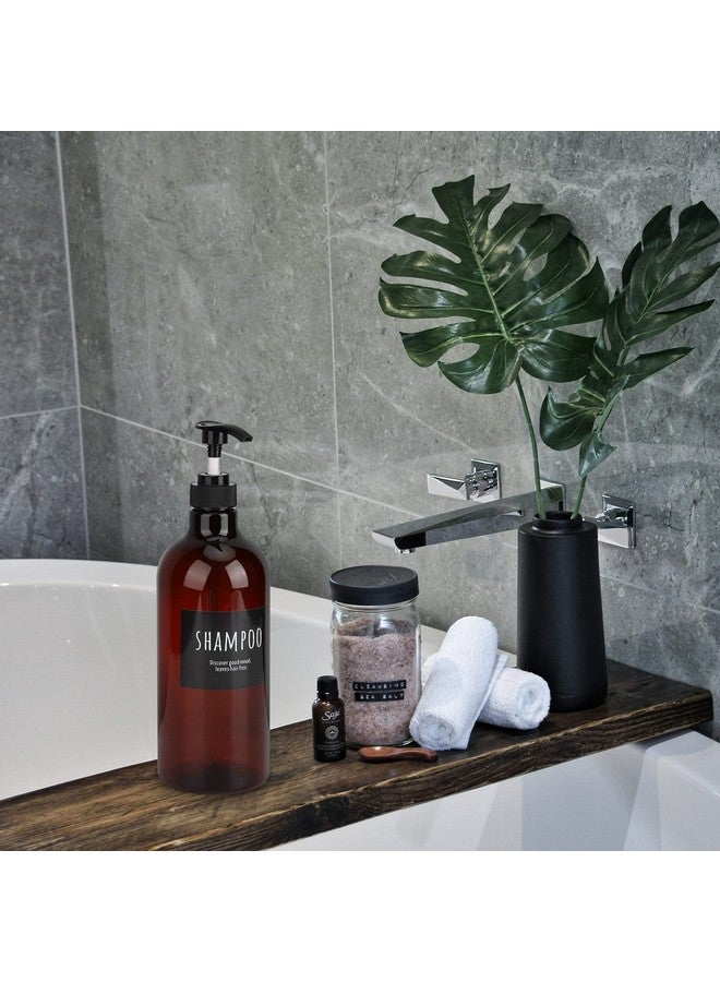 سيج بيوتي زجاجة شامبو Segbeauty سعة 32 أونصة، زجاجة شامبو وبلسم فارغة مع مضخة، 3 زجاجات موزع شامبو سعة 1 لتر لصابون الجسم، موزع ضغط بلاستيكي بني اللون قابل لإعادة التعبئة - Image 2