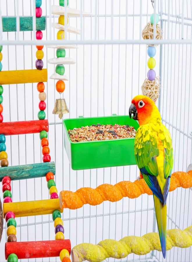 DQITJ 14 Pcs Bird Plastic Feeder, Seed Food Feeding Cup for Poultry Pigeon Parrot Parakeet Budgie Cage - Image 4