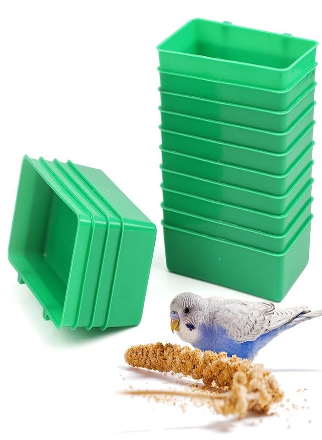 DQITJ 14 Pcs Bird Plastic Feeder, Seed Food Feeding Cup for Poultry Pigeon Parrot Parakeet Budgie Cage - Image 1