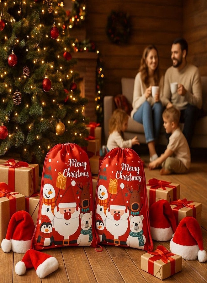 GLITREEPROPS 10 Piece Santa Claus Haversack Bags for Christmas Tree Party Decoration Hanging Xmas Candy Gift Cookie Drawstring Bags, Bag Potli Birthday Return Gift for kids - Image 5