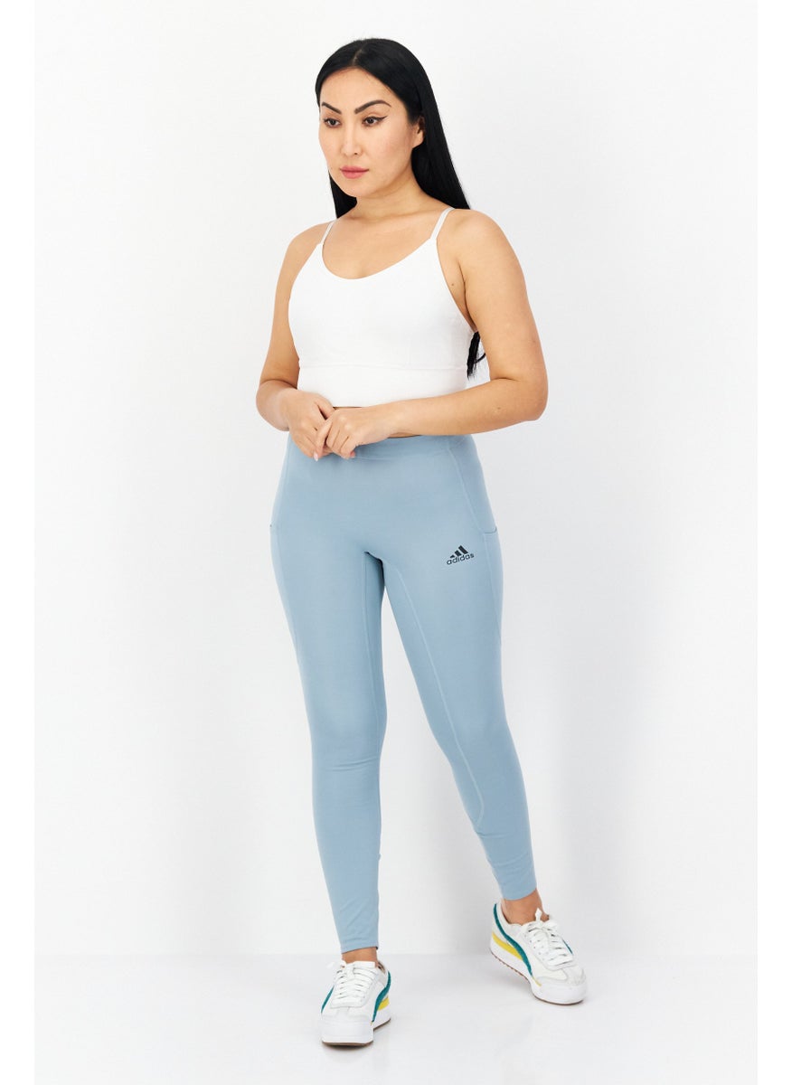 Adidas Women Sportswear Fit Full Length Training Leggings, Mint Blue  - Image 4