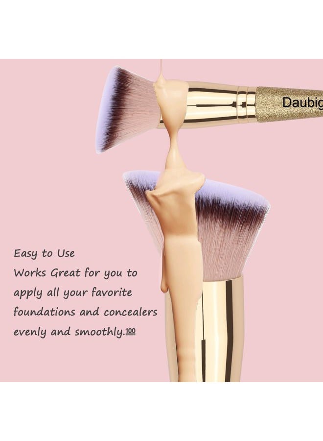 Daubigny Makeup Brushes Angled Dual-ended Foundation Brush Concealer Brush Perfect for Any Look Premium Luxe Hair Rounded Taperd Flawless Brush Ideal for Liquid, Cream, Powder,Blending, - Image 4