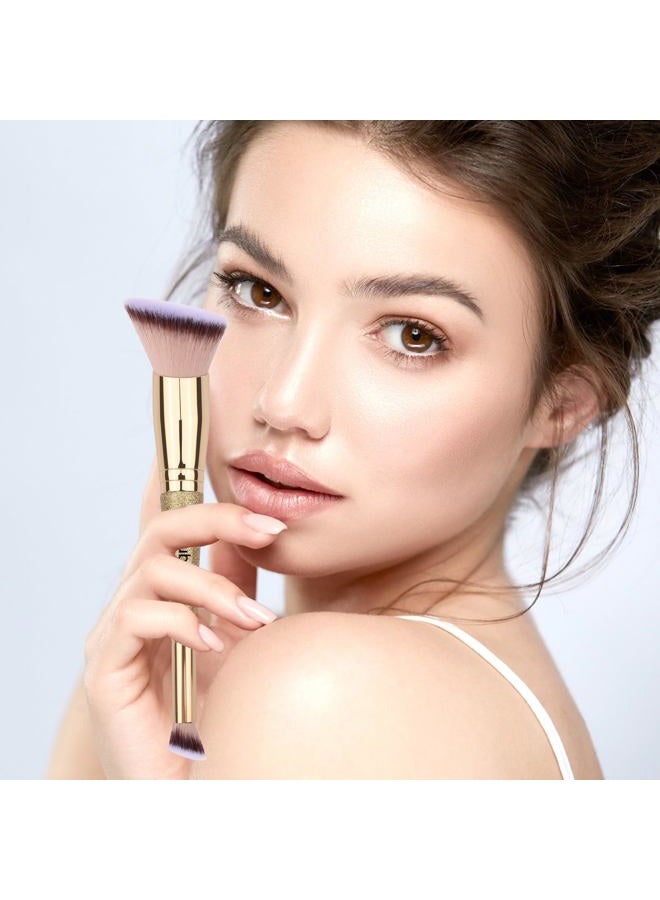 Daubigny Makeup Brushes Angled Dual-ended Foundation Brush Concealer Brush Perfect for Any Look Premium Luxe Hair Rounded Taperd Flawless Brush Ideal for Liquid, Cream, Powder,Blending, - Image 2
