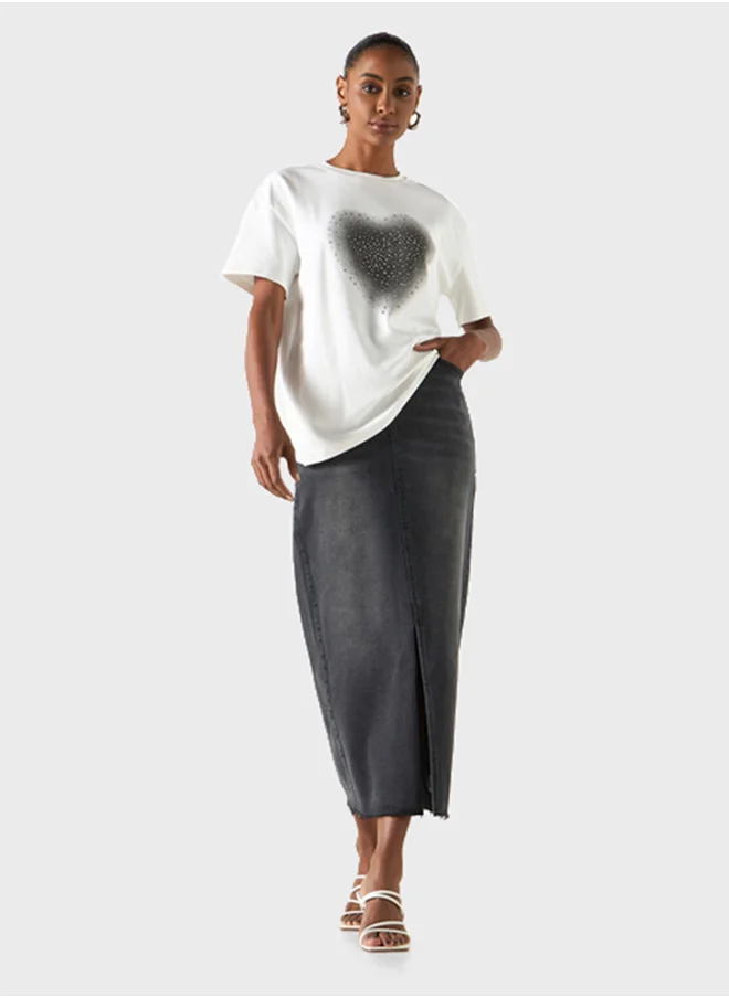 2Xtremz Embellished Crew Neck T-Shirt