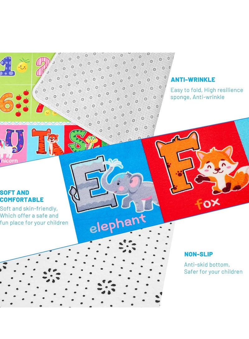 يوستيد سجادة لعب للأطفال لغرفة اللعب، سجادة لعب للأطفال ABC سجادة المنطقة التعليمية، سجادة غرفة لعب الأطفال الصغار، سجادة أطفال ناعمة غير قابلة للانزلاق لغرفة نوم الأولاد والبنات (78.7 × 59 بوصة طراز 2) - Image 3