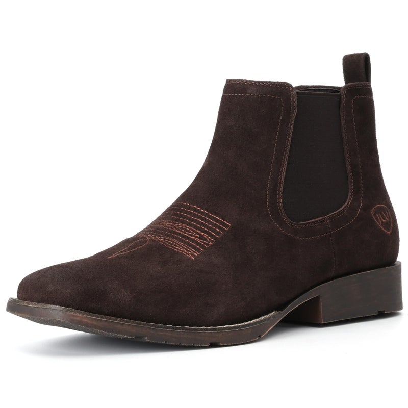 IUV Genuine Cowhide Suede Chelsea Boots For Men Western Boots Ankle Boot Casual Dress Slip On - Image 4