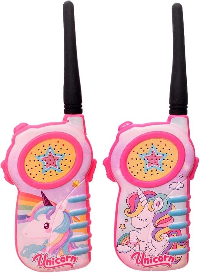 لعبة جهاز اتصال لاسلكي لتنمية المهارات الاجتماعية بتصميم لطيف وصورة وحيد القرن - وردي