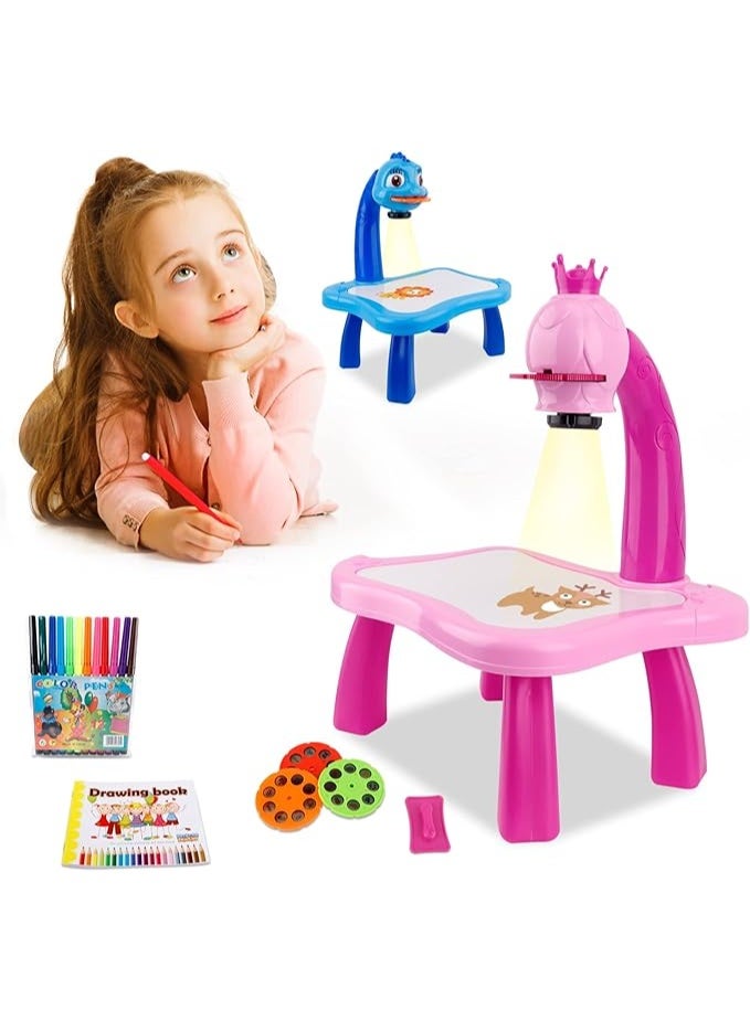 Drawing Projector Table for Kids, Trace and Draw Projector Toy with Light & Music, Children's Smart Projector Painting Sketch Board Set, Learning Drawing Toys for Boys Girls Age 3+ - Image 2